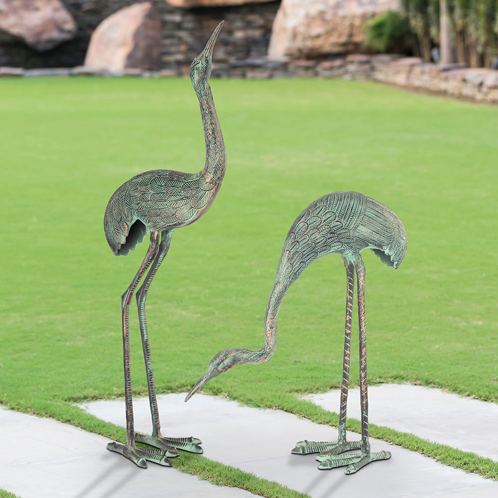 Foraging Cranes, Set of 2