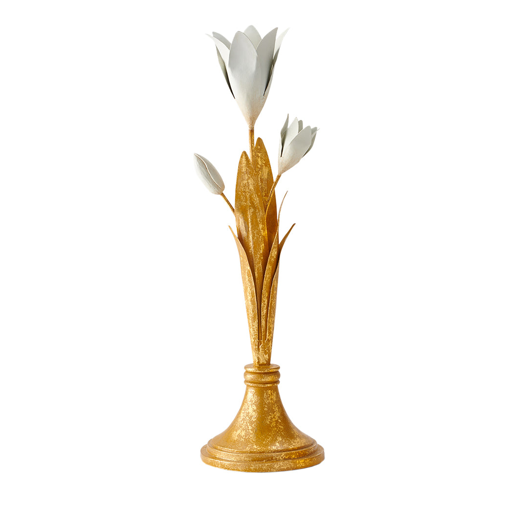 Gilded Iris Candleholder