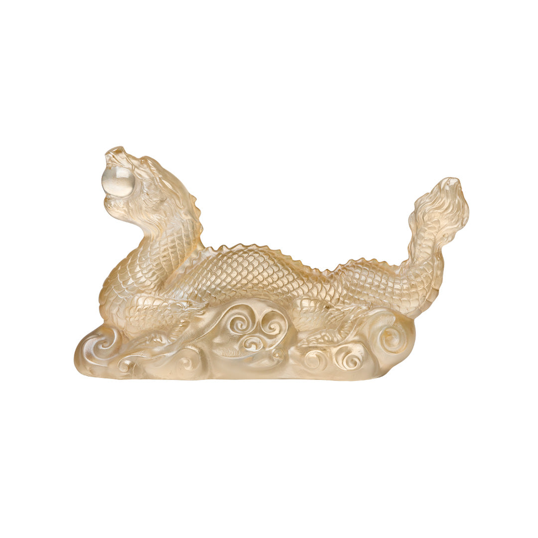 Lalique Dragon Tianlong, Gold Luster