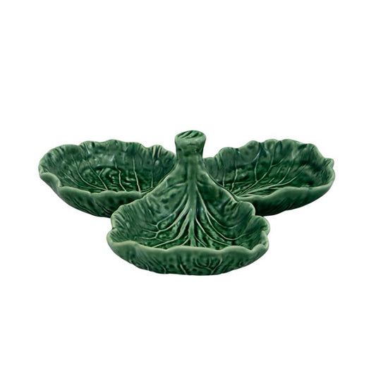 Vista Alegre Green Cabbage Olive Tidbit Tray