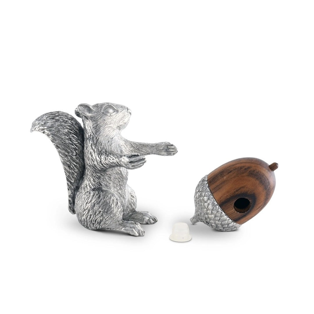 Squirrel with Wood Acorn Salt & Pepper Set