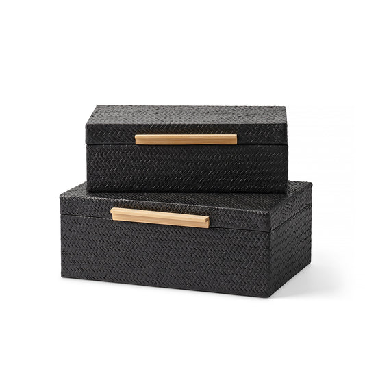 Black Pandan Boxes, Set of 2