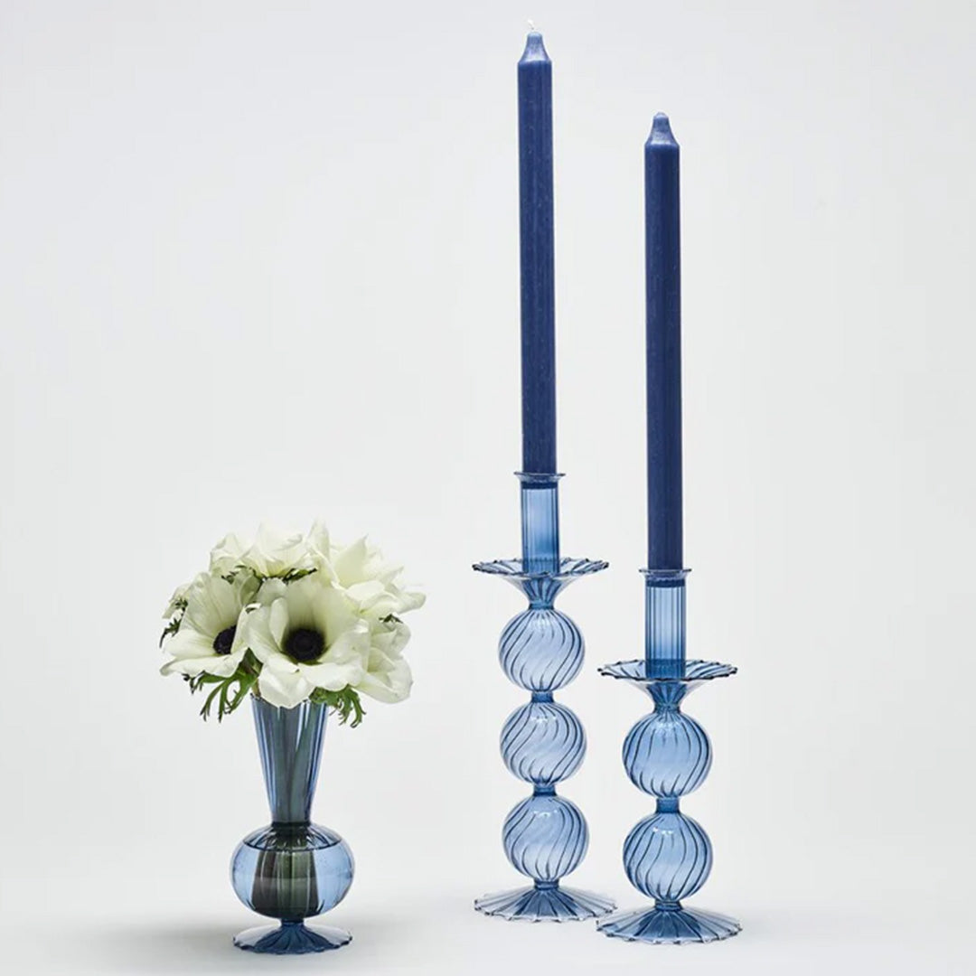 Iris Candleholders, Set of 2 Blue