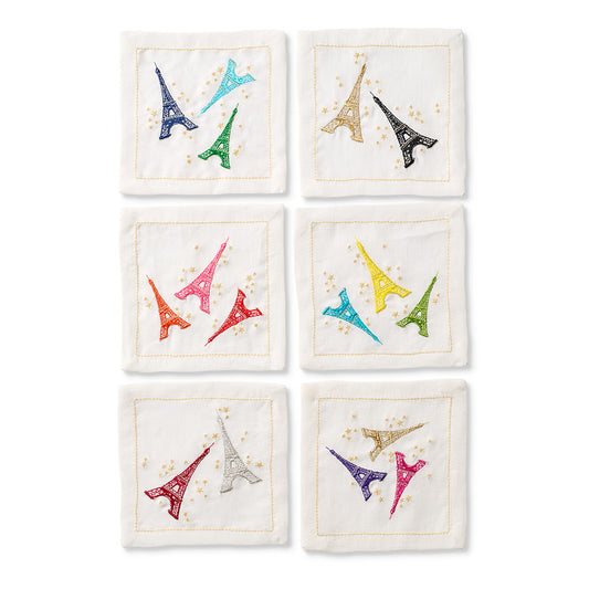 Gump's x Kim Seybert  Paris Cocktail Napkins, Set of 6