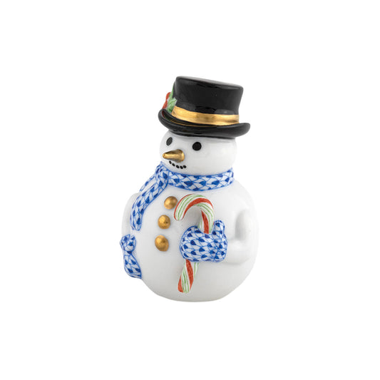 Herend Candy Cane Snowman, Sapphire