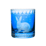 Artel Staro Barnyard Rabbit Double Old-Fashioned Glass, Azure