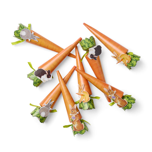 Caspari Carrot & Bunny Crackers, Set of 8