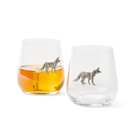 Fox Stemless Wine Glass