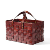 Woven Leather Magazine Holder