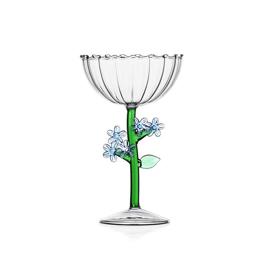 Ichendorf Blue Floral Champagne Coupe