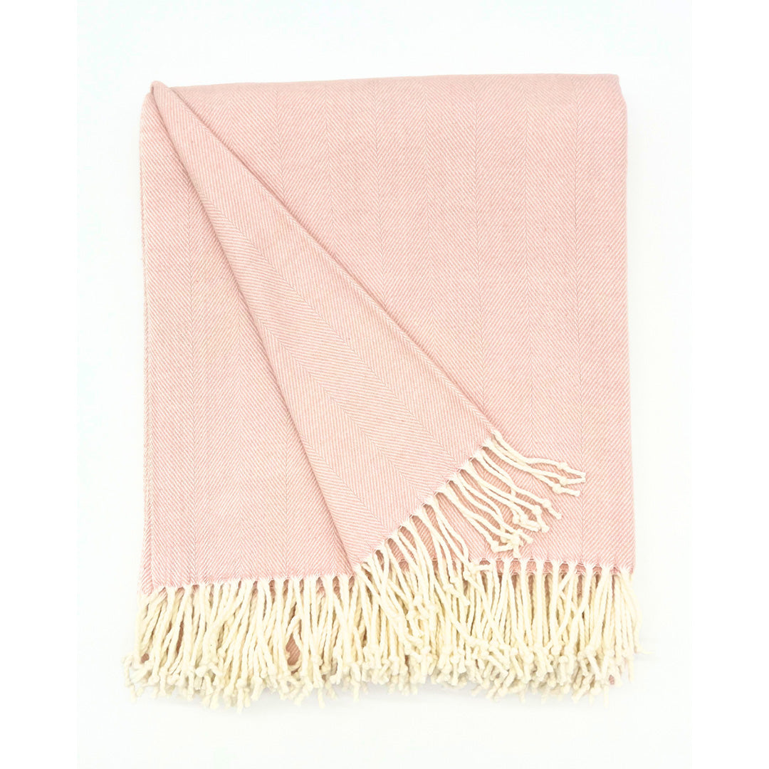 Charleston Herringbone Throw, Rose