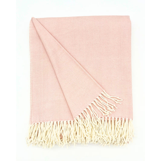 Charleston Herringbone Throw, Rose