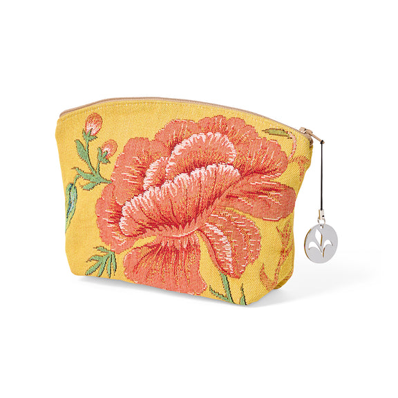 Yellow Floral Cosmetic Bag