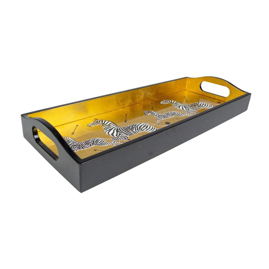 Zebras Lacquer Bar Tray