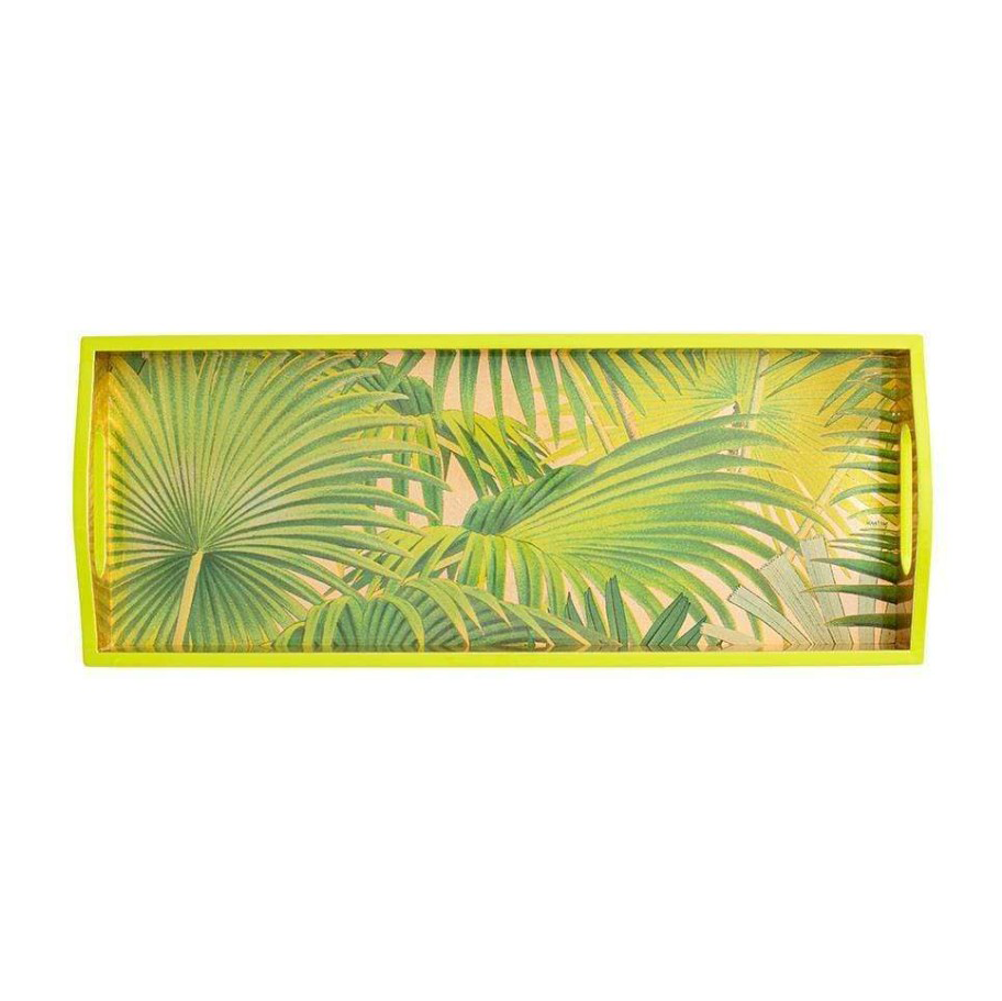 Caspari Palm Fronds Lacquer Bar Tray