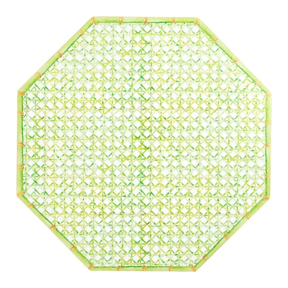 Caspari Green Trellis Hard Placemats, Set of 4