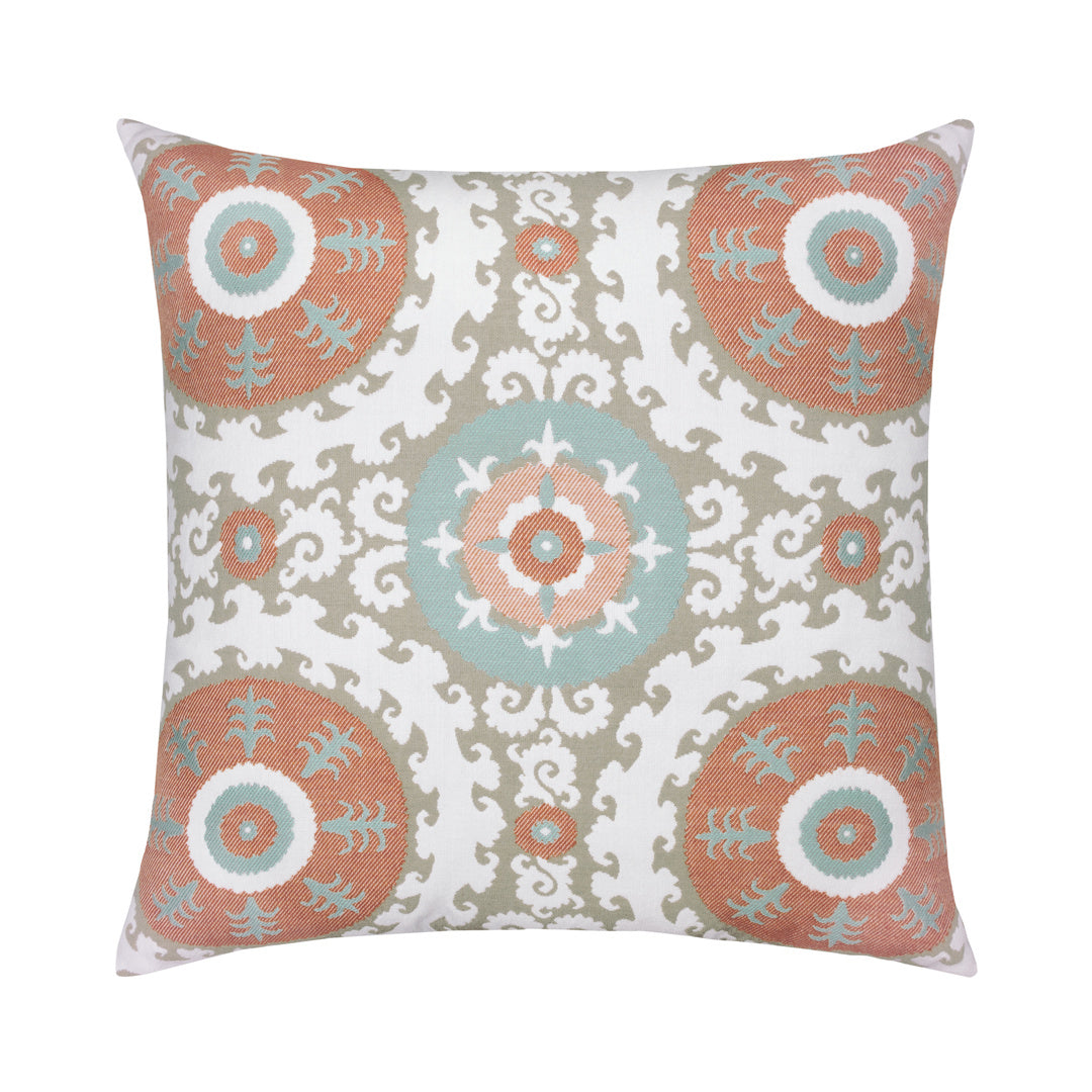Elaine Smith Suzani Oasis Indoor/Outdoor Pillow, Square
