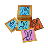 Framed Bunnies Coasters, Set of 4