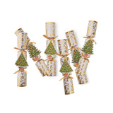 Caspari Gilded Holiday Tree Crackers, Set of 6