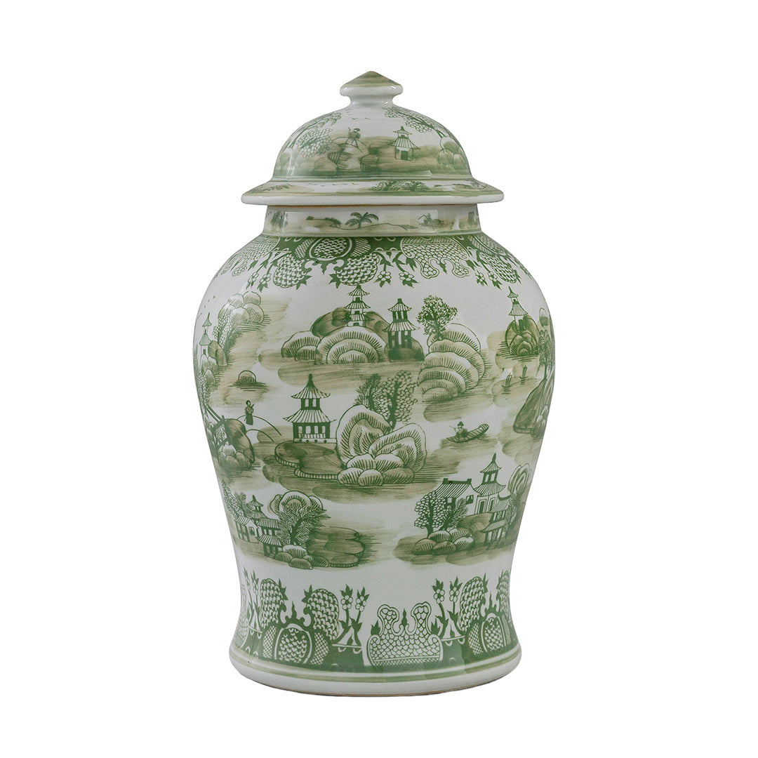 Green Willow Ginger Jar