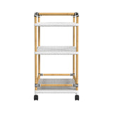 Indoor/Outdoor Bar Cart, Black & White