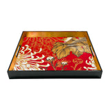 Red & Golden Lotus Flower Tray
