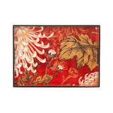 Red & Golden Lotus Flower Tray