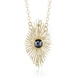 Barbara Heinrich Black & White Diamond Navette Sunburst Brooch