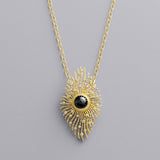 Black & White Diamond Navette Sunburst Brooch