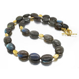 Oval Labradorite Bead Necklace