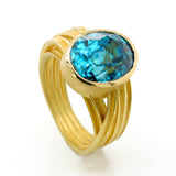 Oval Zircon Wrapped Ribbon Ring
