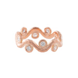 Wave Pink Gold & Diamond Ring