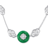 Vivid Green Jade Pi Disc Necklace