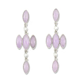 Lavender Jade Marquis & Diamond Drop Earrings