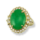 Green Jade Scalloped Frame Ring