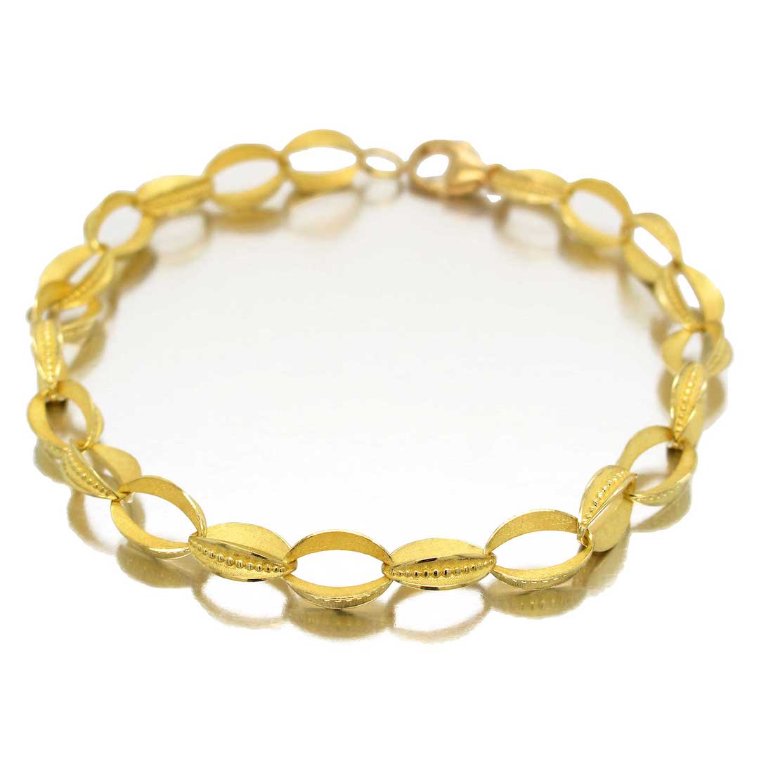 Barbara Heinrich Granulated Leaf Link Bracelet