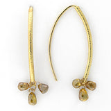 Green Diamond Briolette Earrings