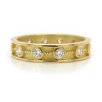Barbara Heinrich Twelve-Diamond Granulated Gold Ring
