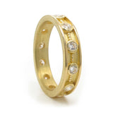 Twelve-Diamond Granulated Gold Ring