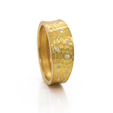 Scattered Diamond Carved Glacier Ring