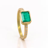 Emerald & Diamond Stacking Ring