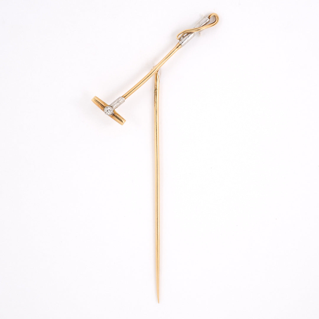 Estate Edwardian Diamond Polo-Stick Stick Pin