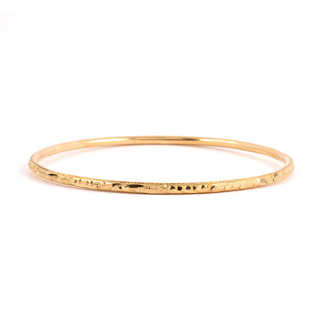 Estate Gold Moroccan Carved Bangle #2