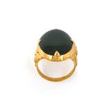Jadeite/Omphacite Jade Carved Leaf Ring