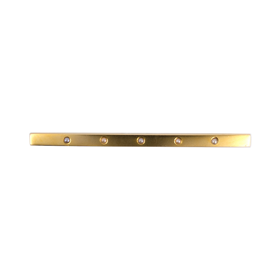 Estate Art Nouveau L & A Pearl Bar Pin