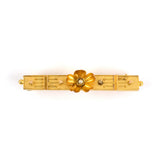 Estate Victorian Etruscan Revival Pearl Flower Bar Pin