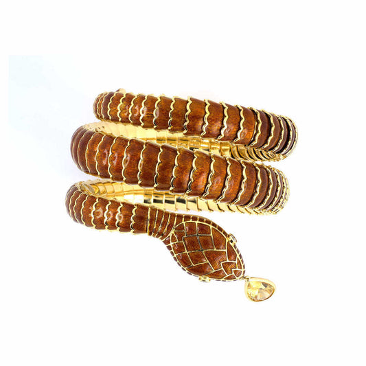 Adria de Haume Wraparound Enamel Snake Bracelet