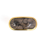 T.S. Lin Black-Gray Jadeite Saddle Ring