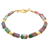 Watermelon Tourmaline Bead Bracelet