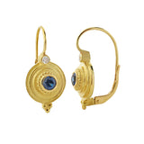 Barbara Heinrich Granulated Sapphire & Diamond Earrings